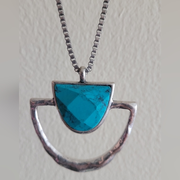 Lucky Brand turquoise and silver necklace and earring set - Picture 5 of 7